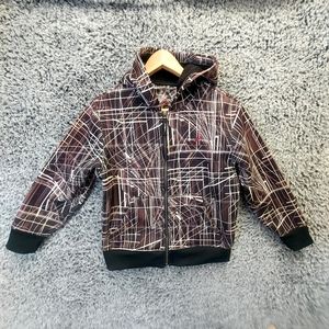 ZeroXposur Puffer Jacket Boys Kids Brown Small 8 Hooded Zip Down Logo